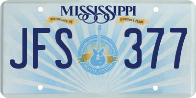 MS license plate JFS377