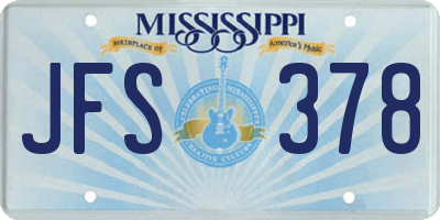 MS license plate JFS378