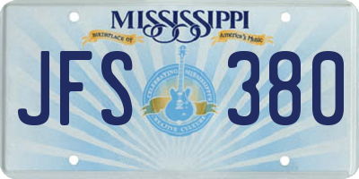 MS license plate JFS380