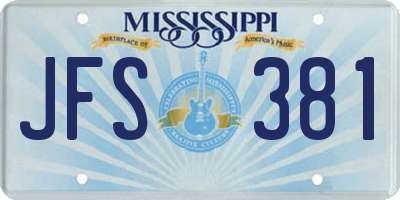 MS license plate JFS381