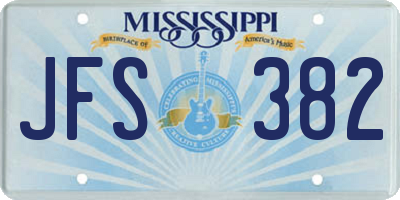 MS license plate JFS382