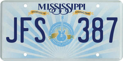 MS license plate JFS387