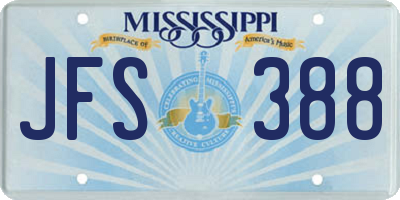 MS license plate JFS388