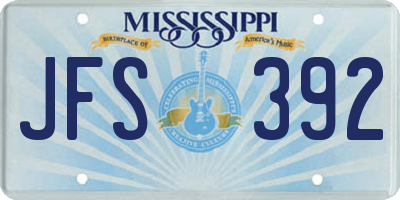 MS license plate JFS392