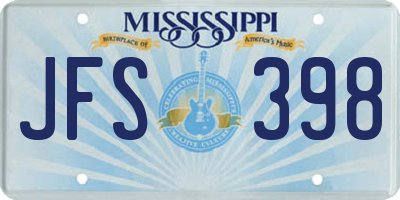 MS license plate JFS398