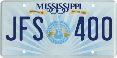 MS license plate JFS400