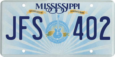 MS license plate JFS402