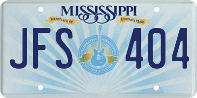 MS license plate JFS404
