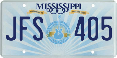 MS license plate JFS405