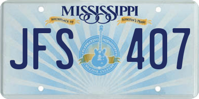 MS license plate JFS407