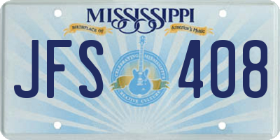 MS license plate JFS408