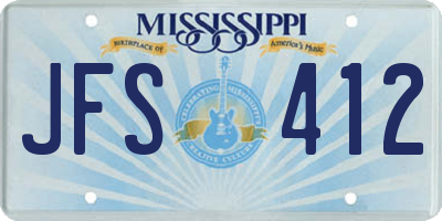 MS license plate JFS412