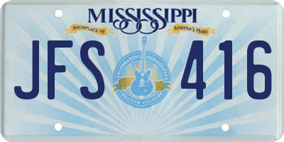 MS license plate JFS416
