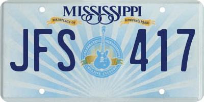 MS license plate JFS417