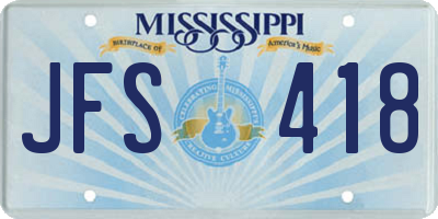 MS license plate JFS418
