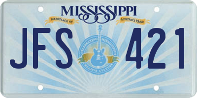 MS license plate JFS421