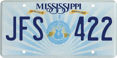 MS license plate JFS422