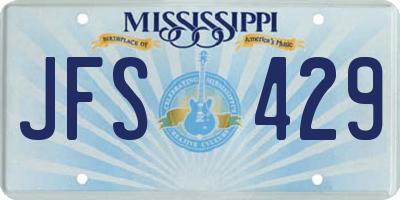 MS license plate JFS429