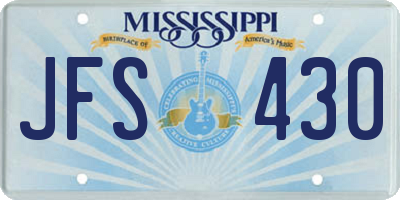 MS license plate JFS430