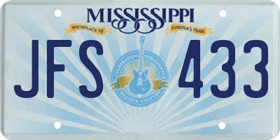MS license plate JFS433