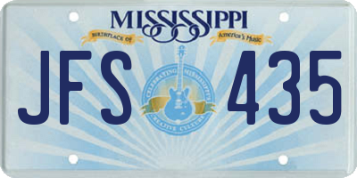 MS license plate JFS435