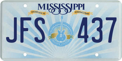 MS license plate JFS437