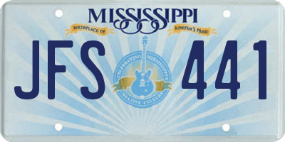 MS license plate JFS441