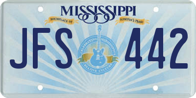 MS license plate JFS442