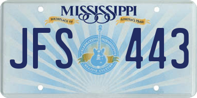 MS license plate JFS443