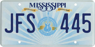 MS license plate JFS445