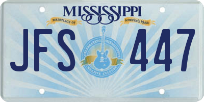 MS license plate JFS447