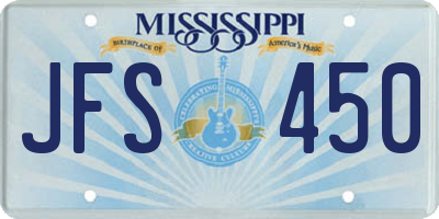 MS license plate JFS450