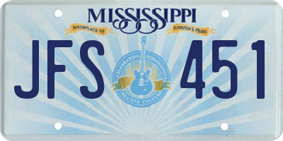 MS license plate JFS451