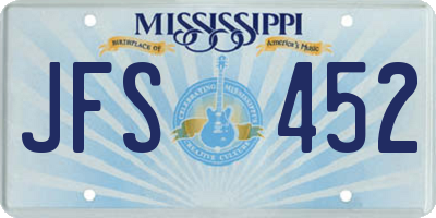 MS license plate JFS452
