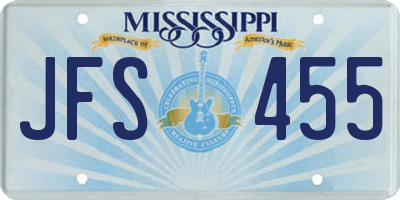 MS license plate JFS455