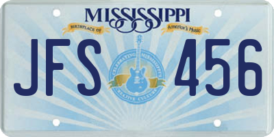 MS license plate JFS456