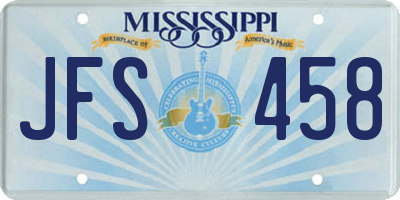 MS license plate JFS458