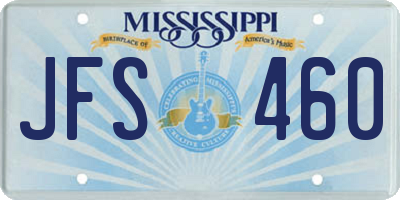 MS license plate JFS460