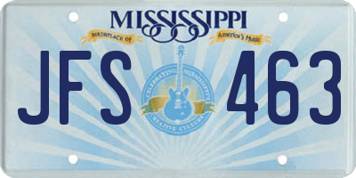 MS license plate JFS463