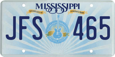 MS license plate JFS465