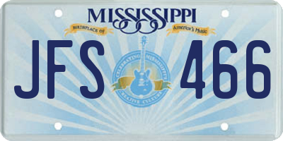 MS license plate JFS466
