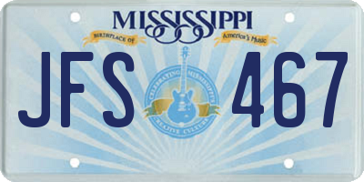 MS license plate JFS467