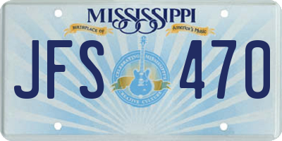 MS license plate JFS470