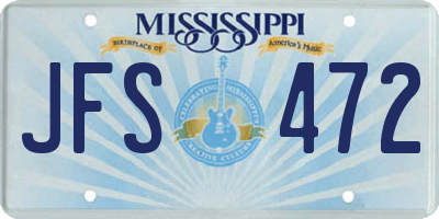 MS license plate JFS472