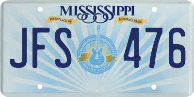 MS license plate JFS476