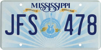 MS license plate JFS478