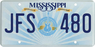 MS license plate JFS480