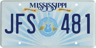 MS license plate JFS481
