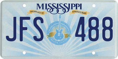MS license plate JFS488