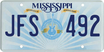 MS license plate JFS492